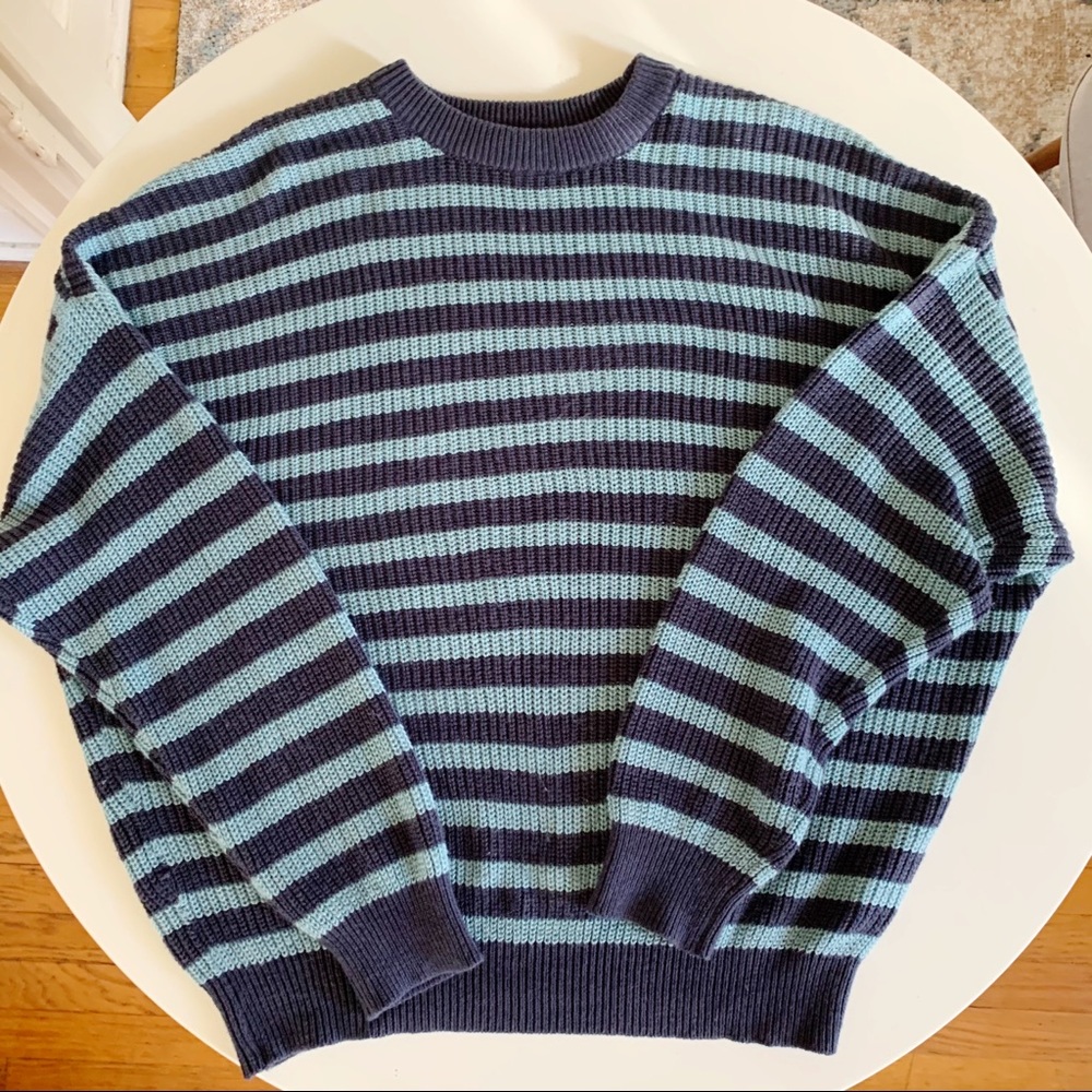 Pull & Bear Crewneck Stripe Knit Sweater Men’s Large